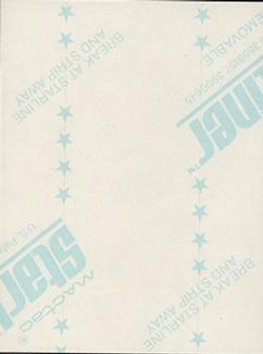 1983 Starliner/Touchdown Stickers (unlicensed) #NNO Jim Palmer Back