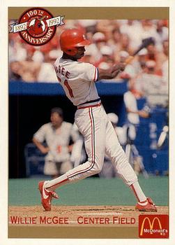 1992 Pacific McDonald's St. Louis Cardinals #43 Willie McGee Front
