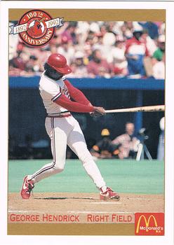 1992 Pacific McDonald's St. Louis Cardinals #45 George Hendrick Front