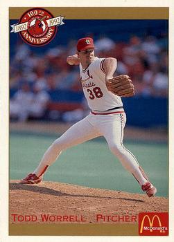 1992 Pacific McDonald's St. Louis Cardinals #54 Todd Worrell Front