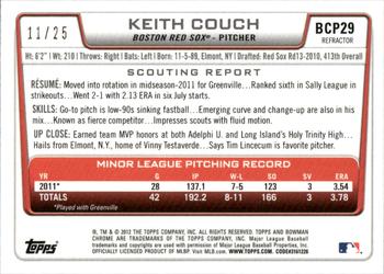2012 Bowman - Chrome Prospects Red Wave Refractors #BCP29 Keith Couch Back