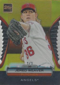 2012 Topps - Golden Moments Die Cuts Chrome 24K Gold Infused #GMDC-70 Jered Weaver Front