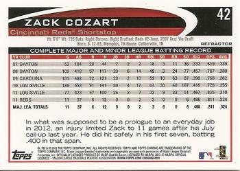 2012 Topps Chrome - Orange Refractors #42 Zack Cozart Back