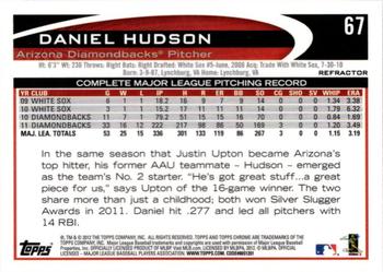 2012 Topps Chrome - Orange Refractors #67 Daniel Hudson Back