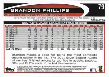 2012 Topps Chrome - Orange Refractors #79 Brandon Phillips Back