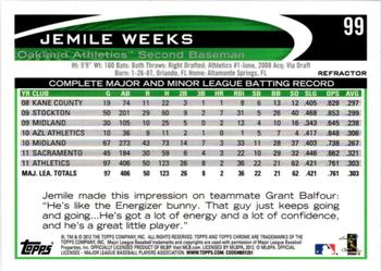 2012 Topps Chrome - Orange Refractors #99 Jemile Weeks Back