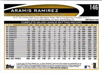 2012 Topps Chrome - Orange Refractors #146 Aramis Ramirez Back