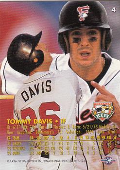 1996 Fleer Excel #4 Tommy Davis Back