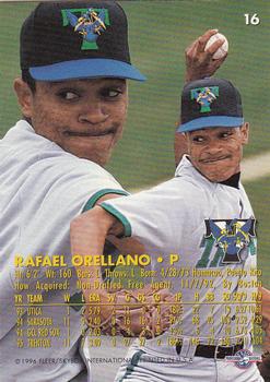 1996 Fleer Excel #16 Rafael Orellano Back