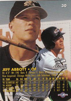 1996 Fleer Excel #30 Jeff Abbott Back
