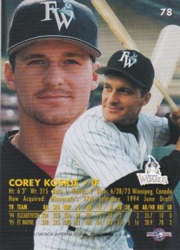 1996 Fleer Excel #78 Corey Koskie Back