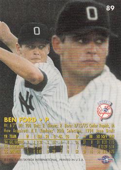 1996 Fleer Excel #89 Ben Ford Back