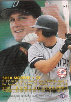 1996 Fleer Excel #91 Shea Morenz Back