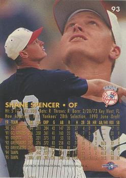 1996 Fleer Excel #93 Shane Spencer Back