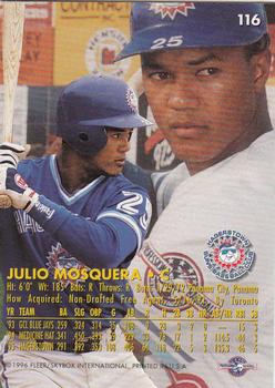1996 Fleer Excel #116 Julio Mosquera Back