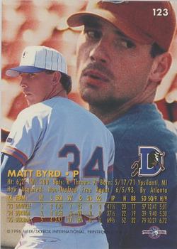 1996 Fleer Excel #123 Matt Byrd Back