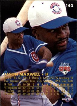 1996 Fleer Excel #140 Jason Maxwell Back
