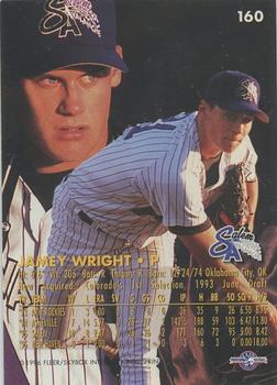 1996 Fleer Excel #160 Jamey Wright Back