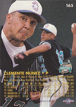 1996 Fleer Excel #165 Clemente Nunez Back