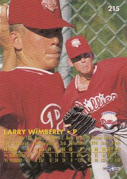 1996 Fleer Excel #215 Larry Wimberly Back