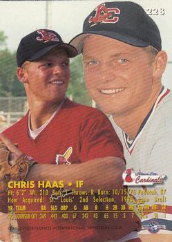 1996 Fleer Excel #228 Chris Haas Back