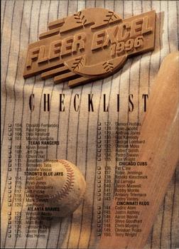 1996 Fleer Excel #249 Checklist Front