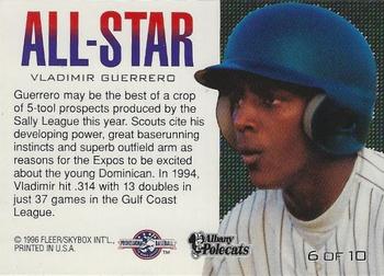 1996 Fleer Excel - All-Stars #6 Vladimir Guerrero Back