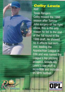 2000 Royal Rookies Futures - High Yield #NNO Colby Lewis Back