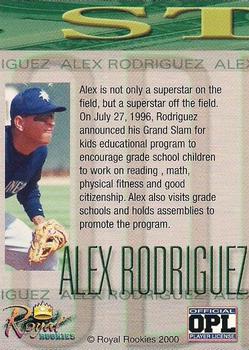 2000 Royal Rookies Futures - Wall Street Alex Rodriguez #NNO Alex Rodriguez Back