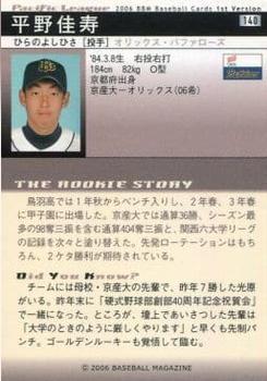 2006 BBM #140 Yoshihisa Hirano Back