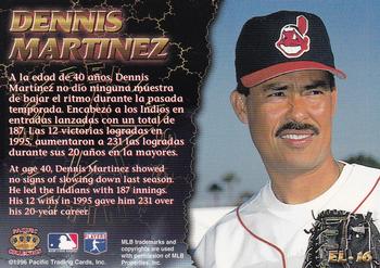1996 Pacific Crown Collection - Estrellas Latinas #EL-16 Dennis Martinez Back