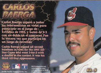 1996 Pacific Crown Collection - Estrellas Latinas #EL-3 Carlos Baerga Back