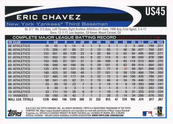 2012 Topps Update #US45 Eric Chavez Back