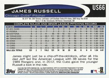 2012 Topps Update #US66 James Russell Back