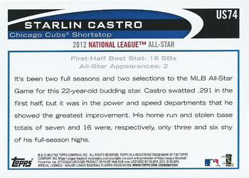 2012 Topps Update #US74 Starlin Castro Back