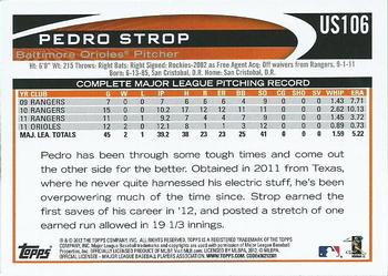 2012 Topps Update #US106 Pedro Strop Back