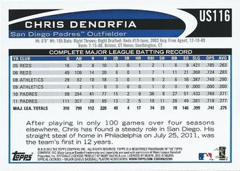 2012 Topps Update #US116 Chris Denorfia Back