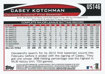 2012 Topps Update #US146 Casey Kotchman Back