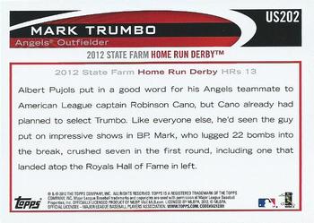 2012 Topps Update #US202 Mark Trumbo Back