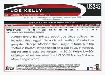 2012 Topps Update #US242 Joe Kelly Back