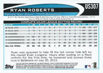 2012 Topps Update #US307 Ryan Roberts Back