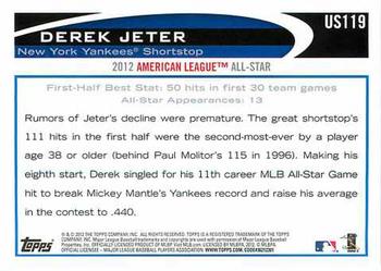 2012 Topps Update #US119 Derek Jeter Back