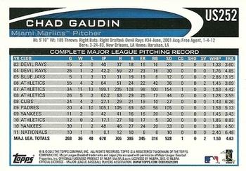 2012 Topps Update #US252 Chad Gaudin Back