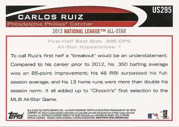 2012 Topps Update #US295 Carlos Ruiz Back