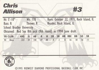 1995 Michigan Battle Cats #1 Chris Allison Back
