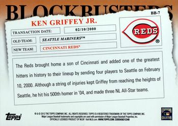 2012 Topps Update - Blockbusters #BB-7 Ken Griffey Jr. Back