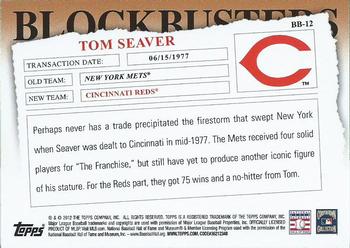 2012 Topps Update - Blockbusters #BB-12 Tom Seaver Back