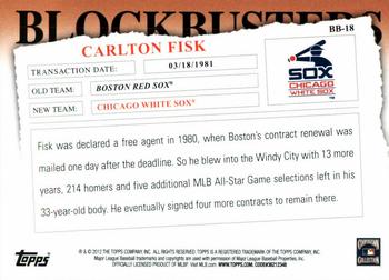 2012 Topps Update - Blockbusters #BB-18 Carlton Fisk Back