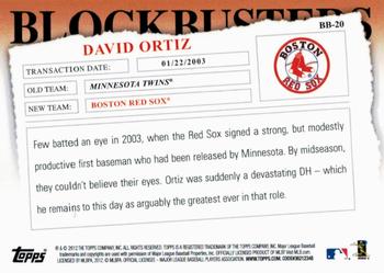 2012 Topps Update - Blockbusters #BB-20 David Ortiz Back