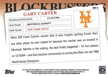 2012 Topps Update - Blockbusters #BB-4 Gary Carter Back